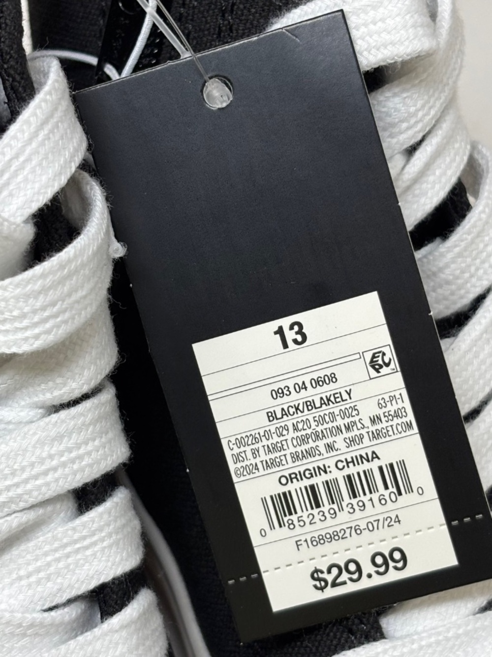 Art Class Kids Size 13 Blakely High Top Sneakers Shoes Black White Side Zips - Picture 6 of 8